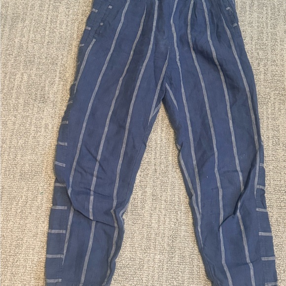 Anthropologie blue stripe linen pants‎ - Picture 3 of 7
